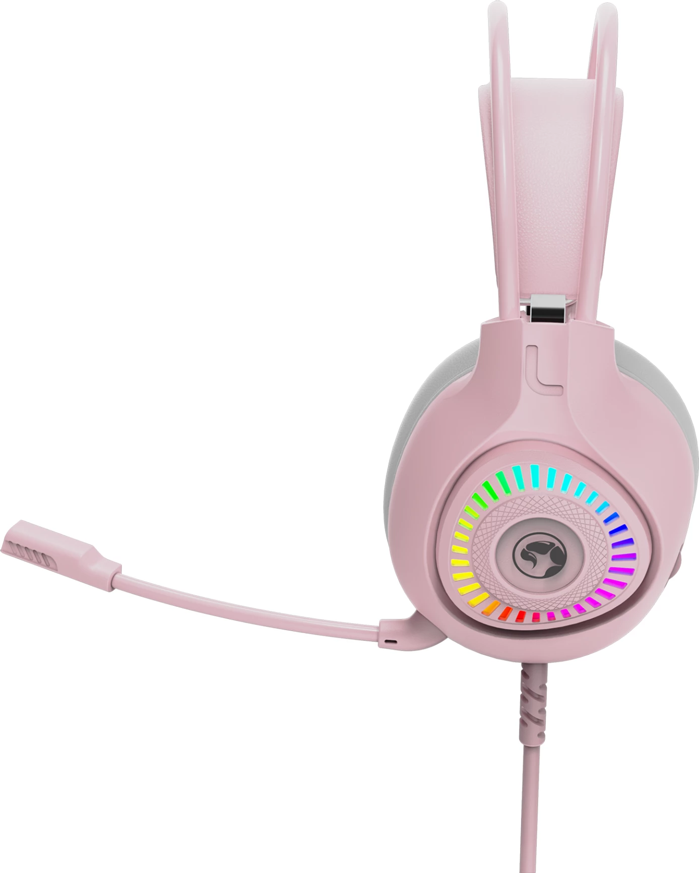 Kufje gaming Marvo H8325, me kabllo USB 2.0, RGB, stereo, rozë