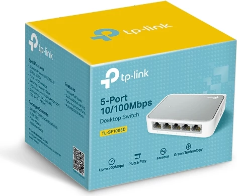 Switch TP-LINK TL-SF1005D 5-port 10/100 Mbps, bardhë/gri