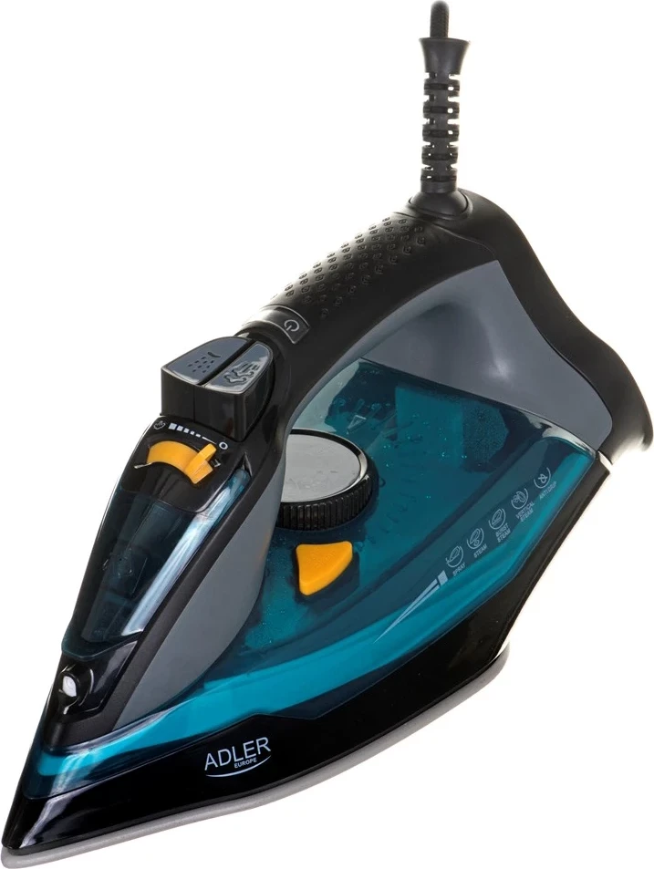 Hekur për hekurosje Adler AD 5032, 2400 W, i zi/kaltër