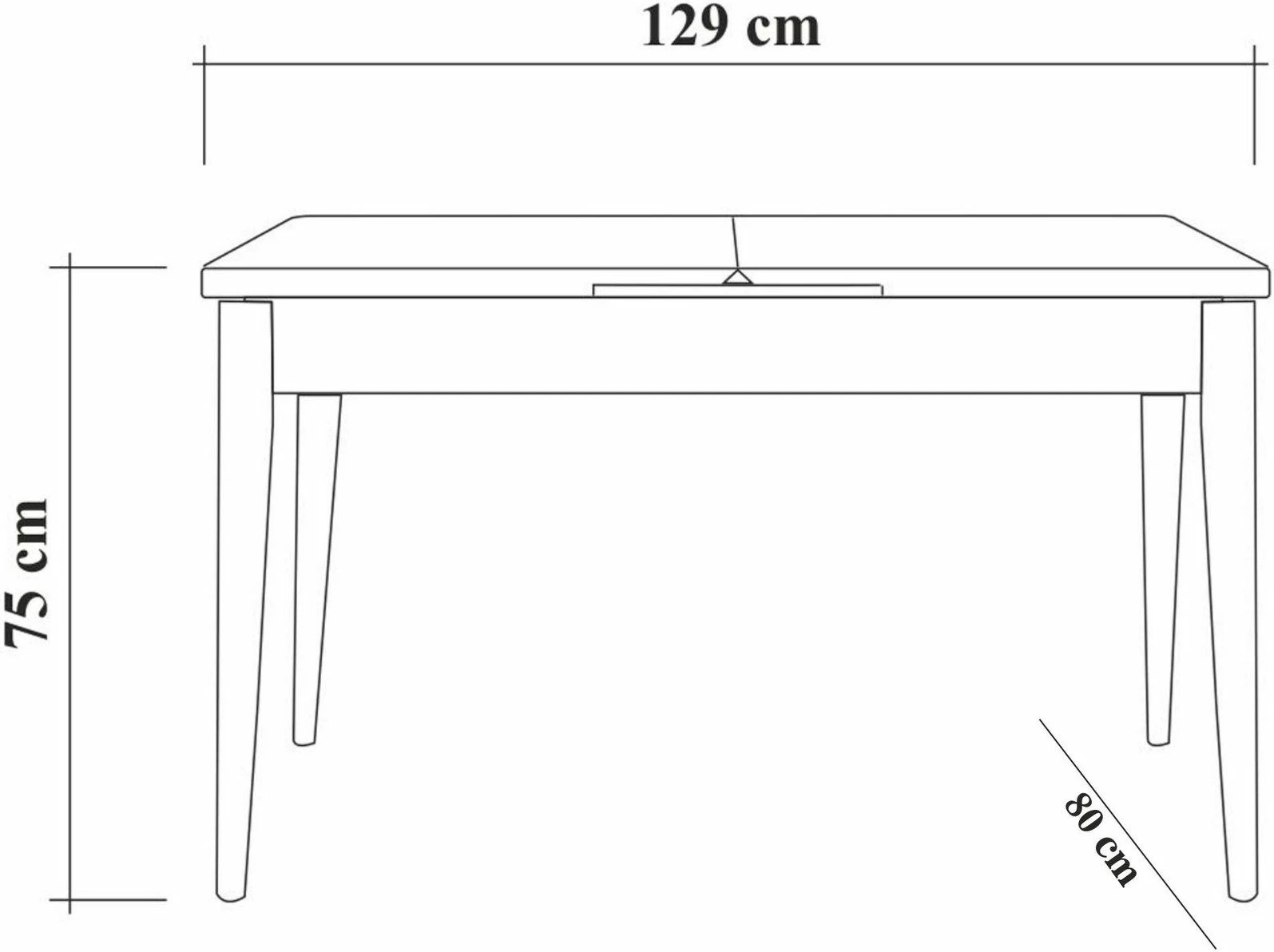 Set tavoline me karrige, zgjatshme, 5 pjesë, Skye Decor, Vina 0900-4, ngjyrë arre, gur