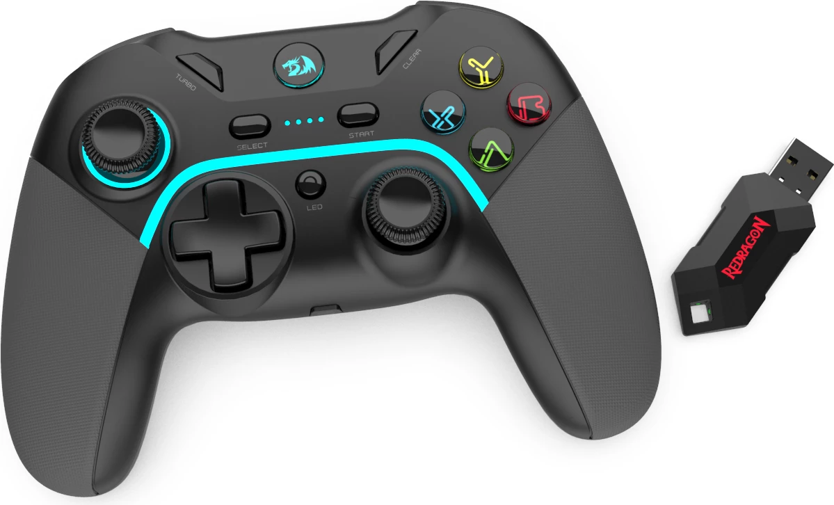 Kontroller lojërash wireless Redragon Harrow Pro, 2.4GHz, bateri 600 mAh, për PC/PS3, i zi