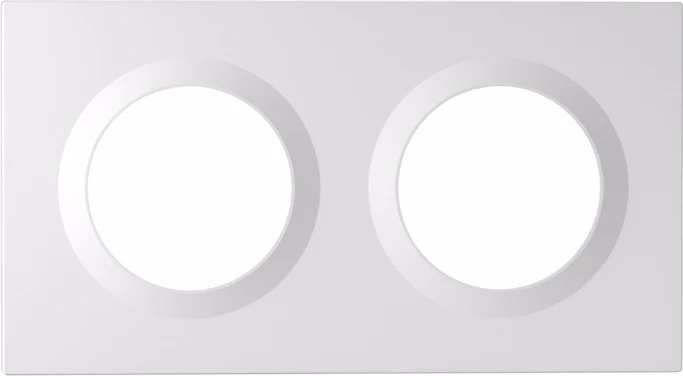 Kornizë dyfishe për ndërprerës muror, Sonoff EF2G, për Orb/Fusion, montim horizontal/vertikal, 157 x 86 mm, PC, e bardhë