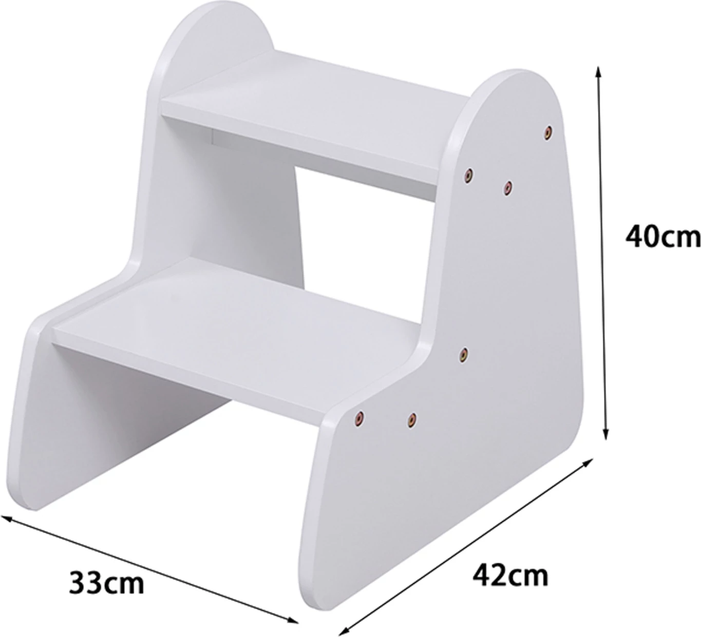 Shkallë për fëmijë RICKI, MDF & kompensatë, e bardhë, 33x43.5x40.5cm
