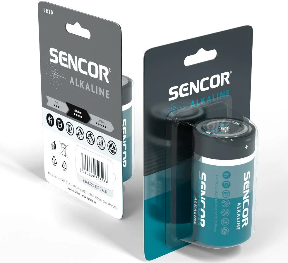 Bateri Sencor SBA LR20 1BP D Alk, 1 copë
