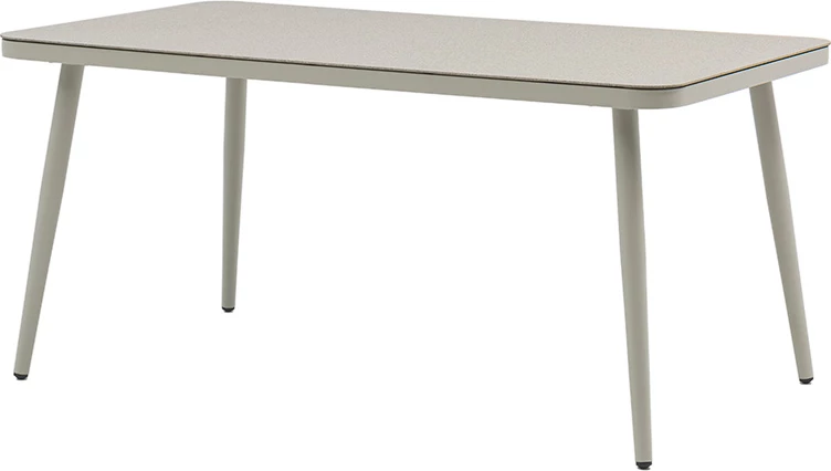 Tavolinë Ecco alumini gri-xham bezhë 160x90x75cm