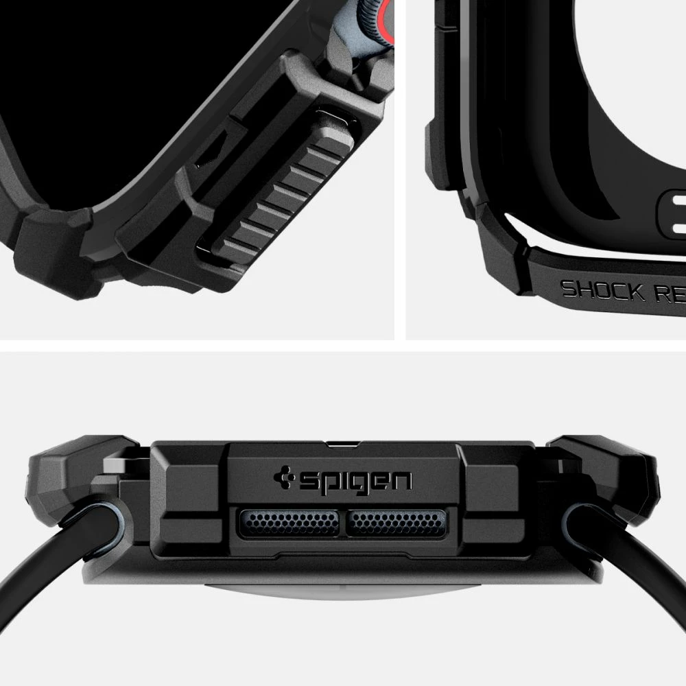 Mbështjellës Spigen Rugged Armor për Apple Watch 10, 42mm, i zi