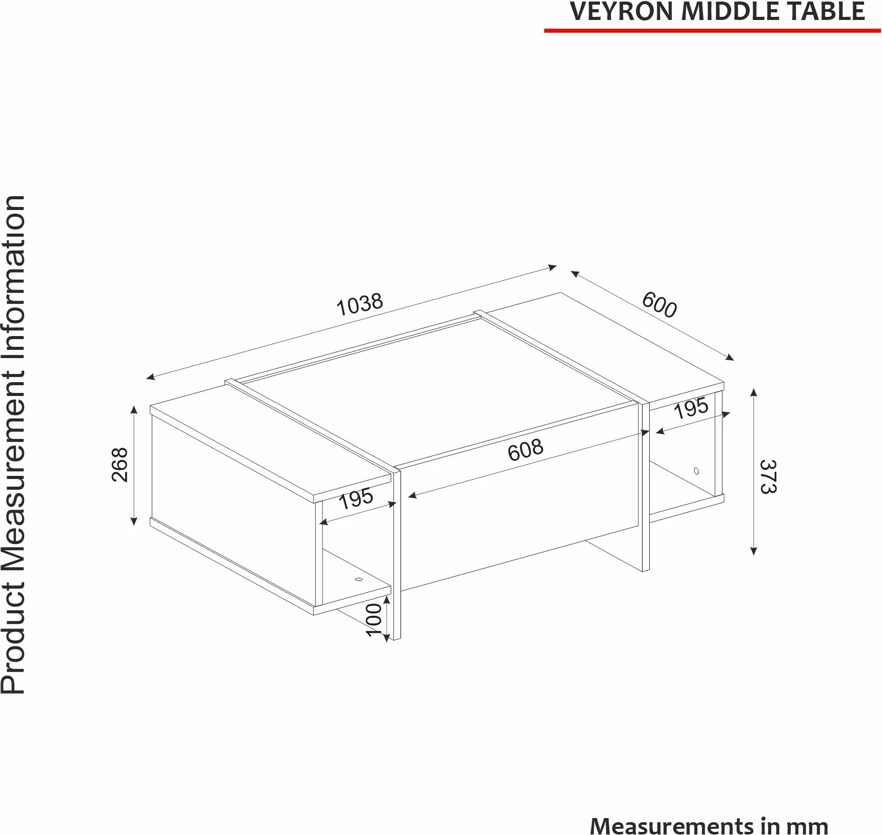 Tavolinë kafeje, ngjyrë e zezë dhe ari, Skye Decor, Veyron