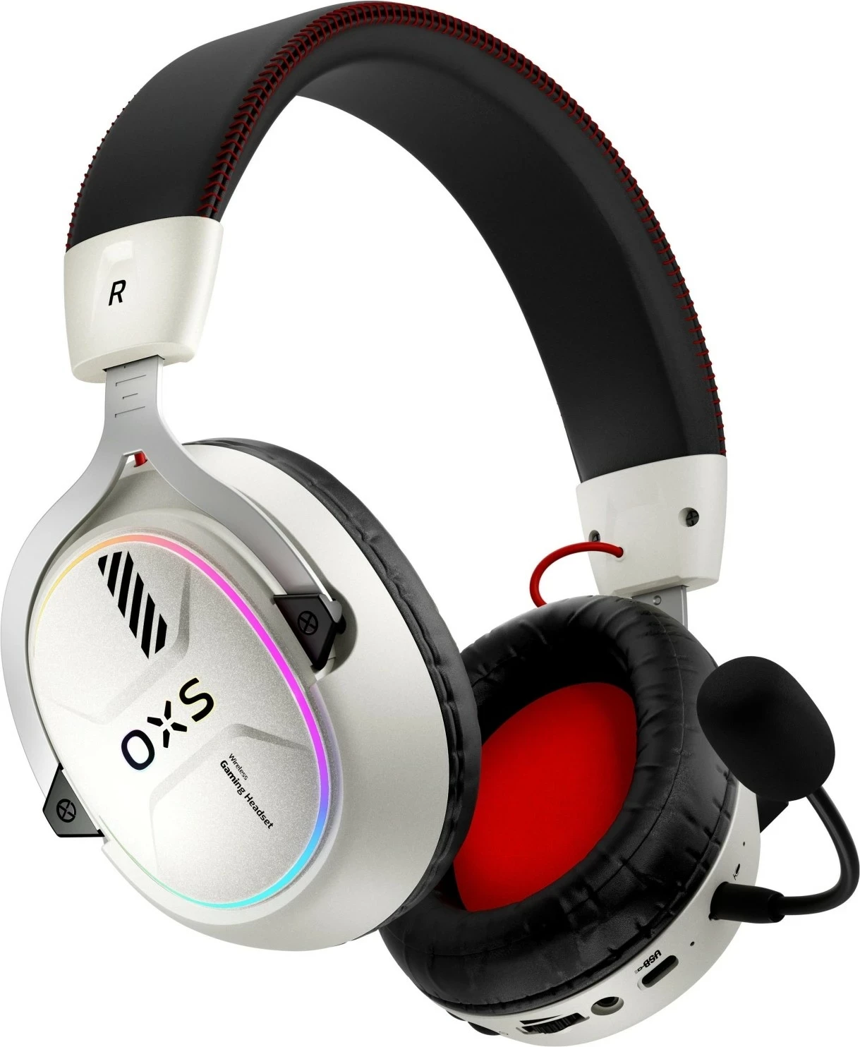 Kufje gaming OXS Storm G2, wireless & Bluetooth, me mikrofon, pearl white
