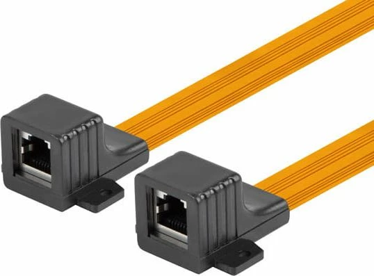 Adapter konektor dritare RJ45 Cat5e 17 cm Lanberg, zi/portokalli