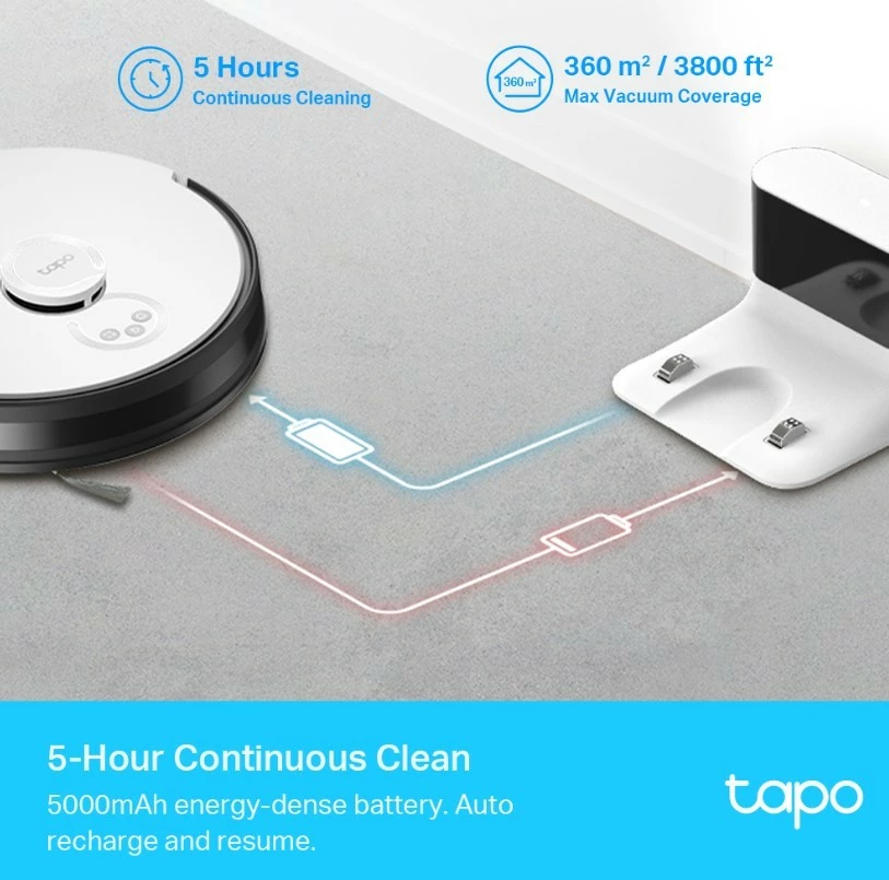 Robot pastrues TP-LINK Tapo RV30, 4200Pa, 5000mAh, bardhë