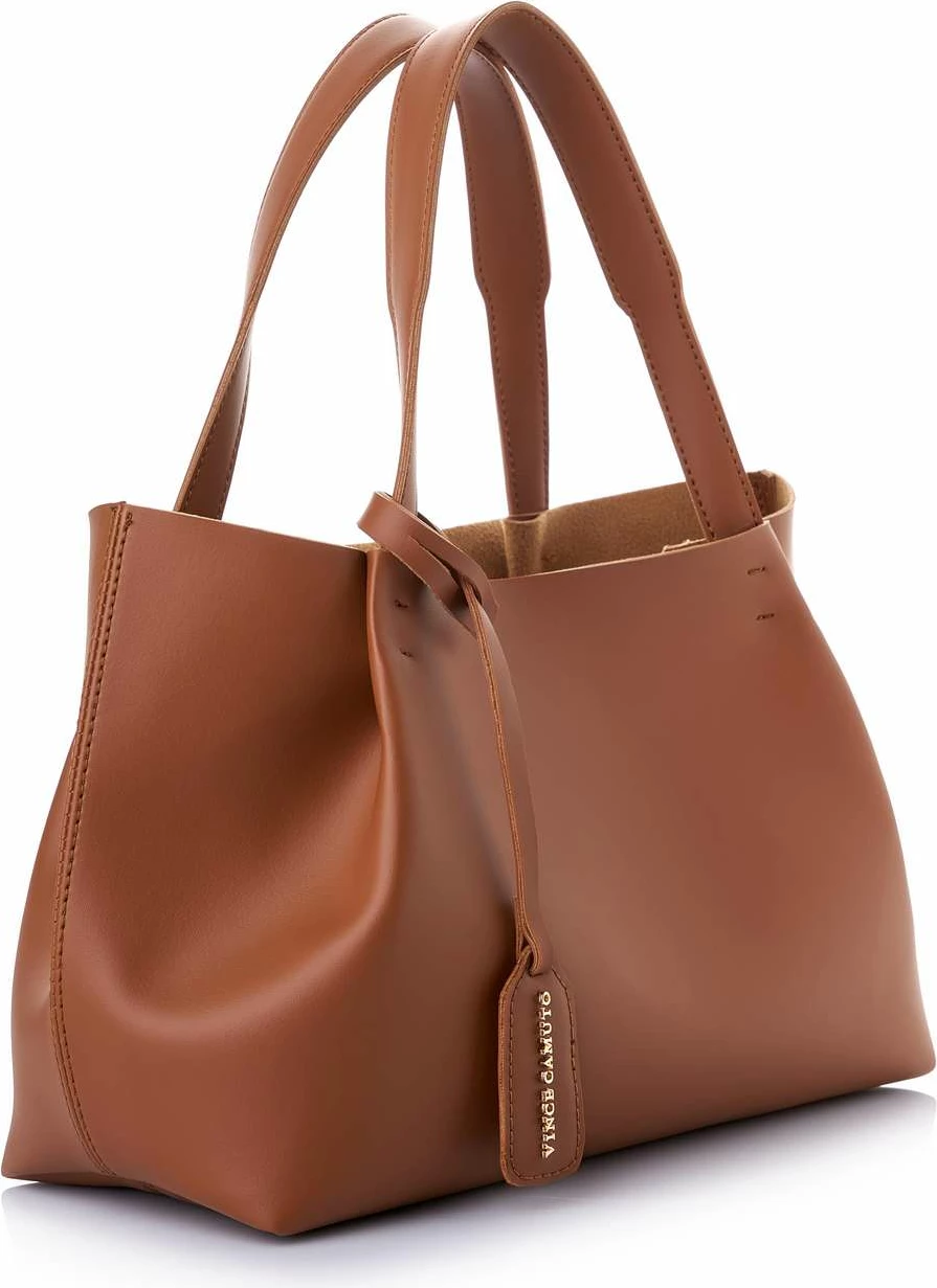 Çantë tote Vince Camuto, Monza, ngjyrë kafe e hapur (tan)