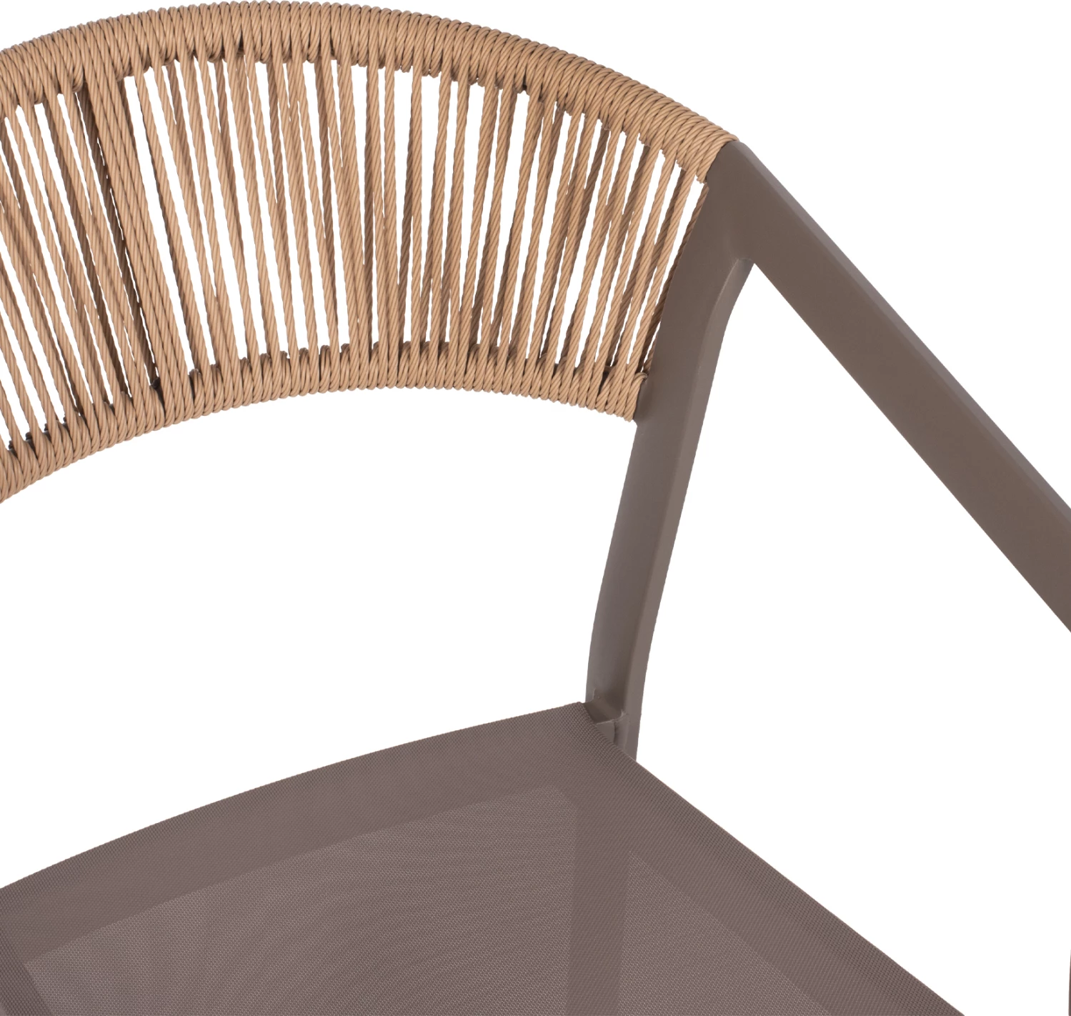 Karrige alumini FH5891.03, kornizë shampanjë dhe tekstil, mbështetëse ratan bezhë, 56x60x81,5H cm