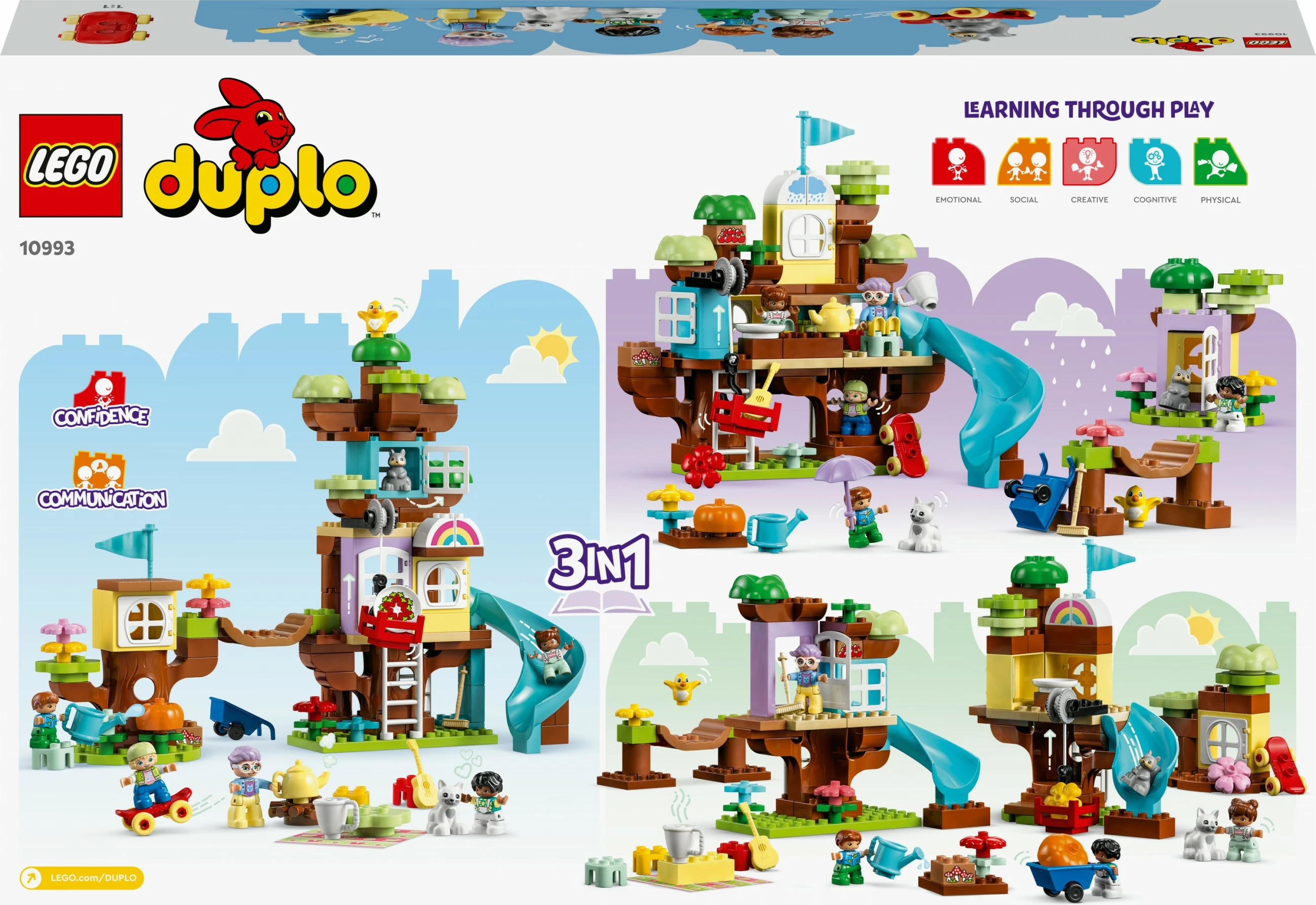 Set ndërtimi LEGO DUPLO 3in1 Tree House, 126 pjesë, shumëngjyrësh