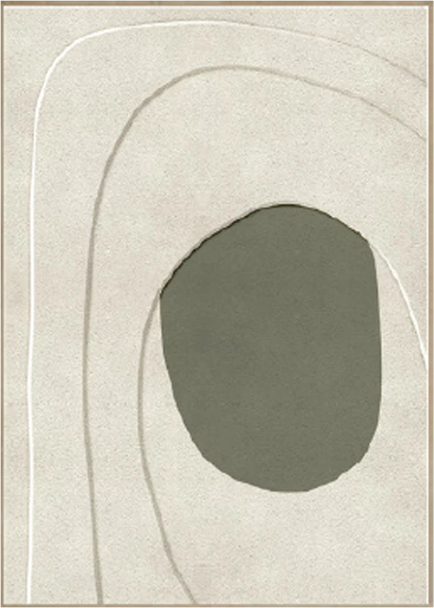 Pikturë dekorative me kornizë, kanavacë, bezhë dhe ulli e gjelbër, 80x120x4.3cm