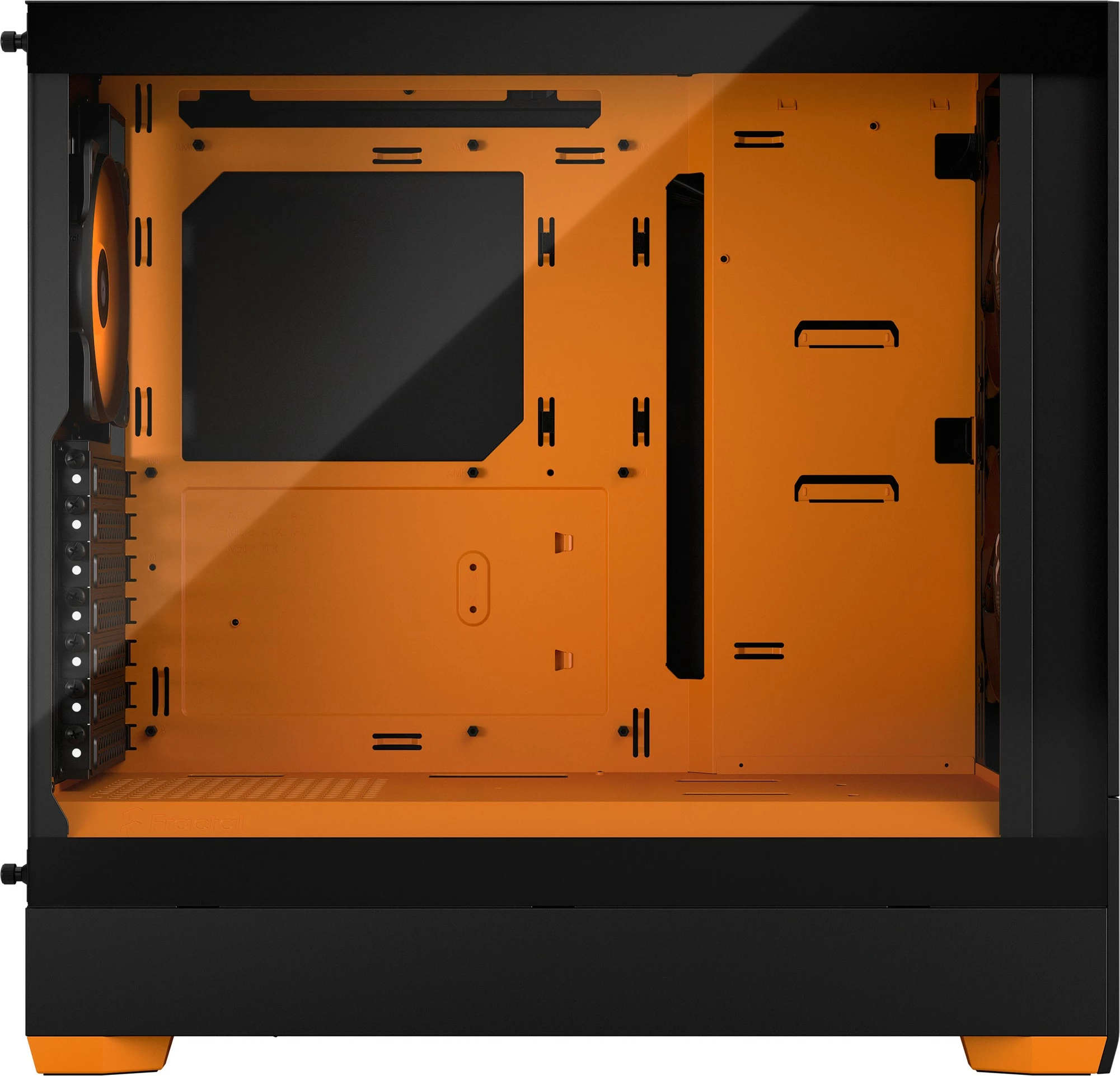 Kasë Fractal Design Pop Air RGB Orange Core TG Clear Tint, midi tower, xham i temperuar, RGB, e zezë/portokalli