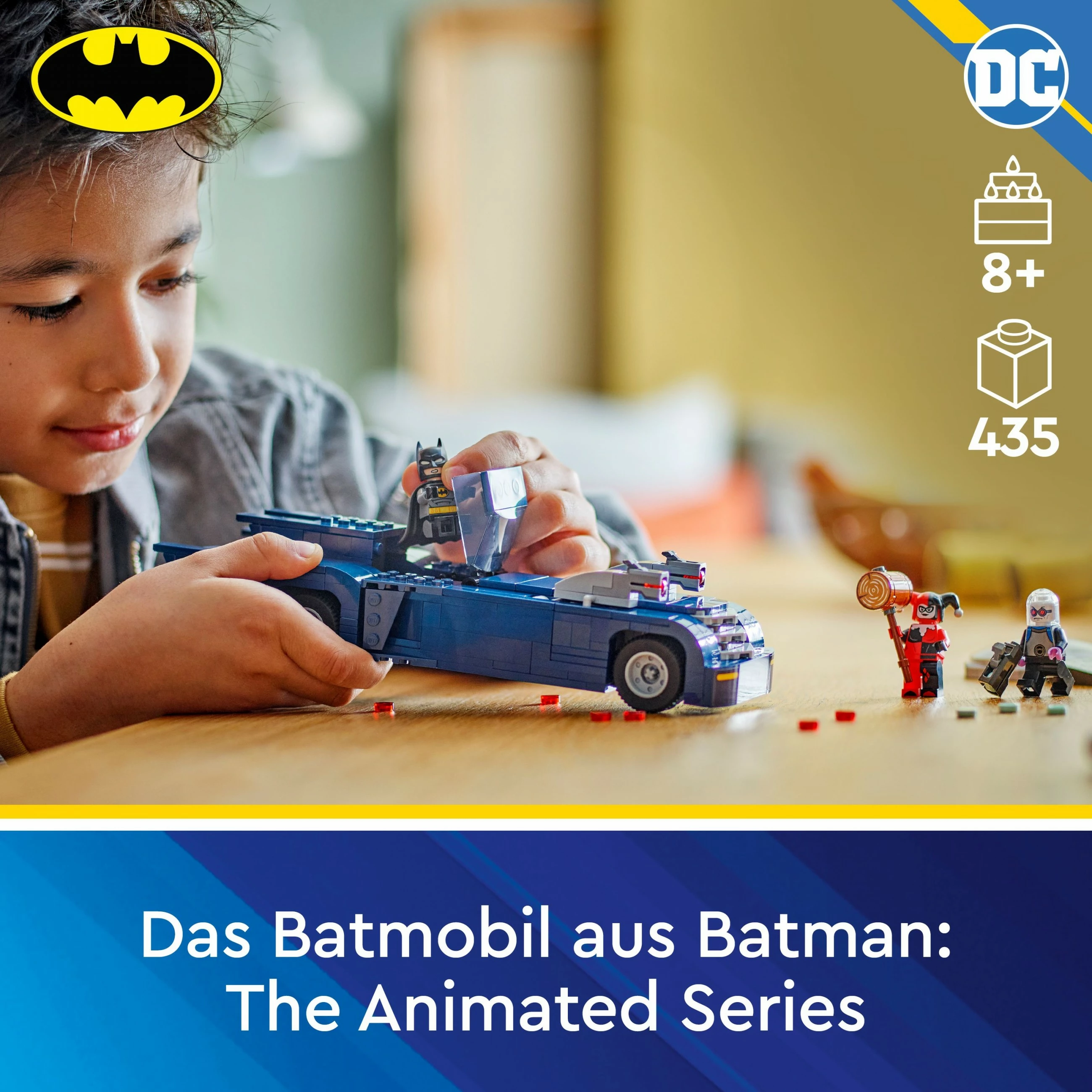 Set ndërtimi LEGO Batman me Batmobile, Harley Quinn dhe Mr. Freeze, 435 pjesë