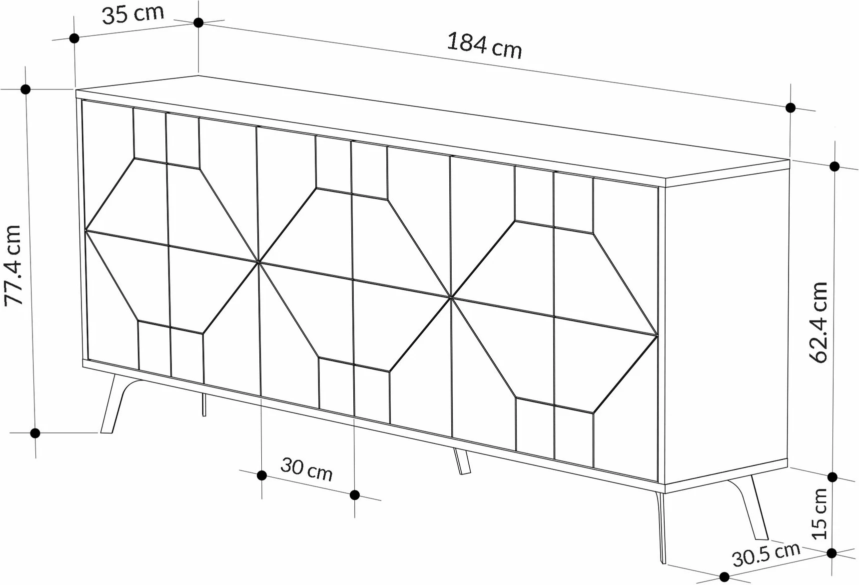Konsol Skye Decor, Dune 183 - E bardhë antike