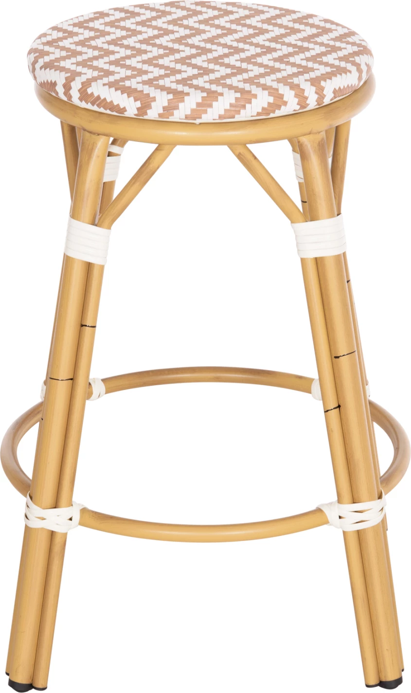 Karrige për bar mesatare alumini CHINO FH6286.04 pamje bambuje, ngjyrë natyrale & tekstilene 43x43x65Hcm