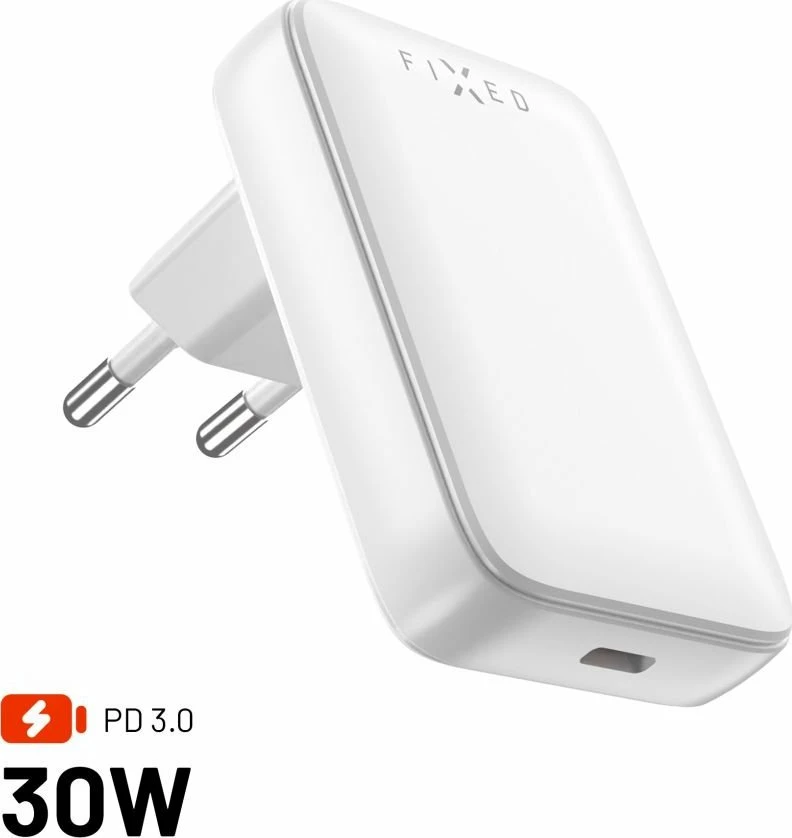 Karikues udhëtimi GaN USB-C Fixed FIXED Slim FIXCG30S-C-WH 30W PD 3.0, i bardhë