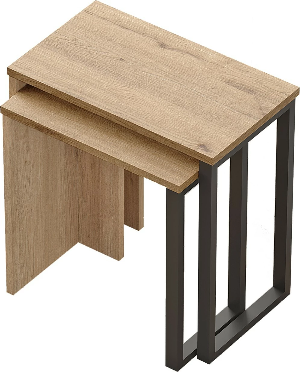 Set tavolina të mbivendosura, 2 copë, ngjyrë arre, Skye Decor, On7-S