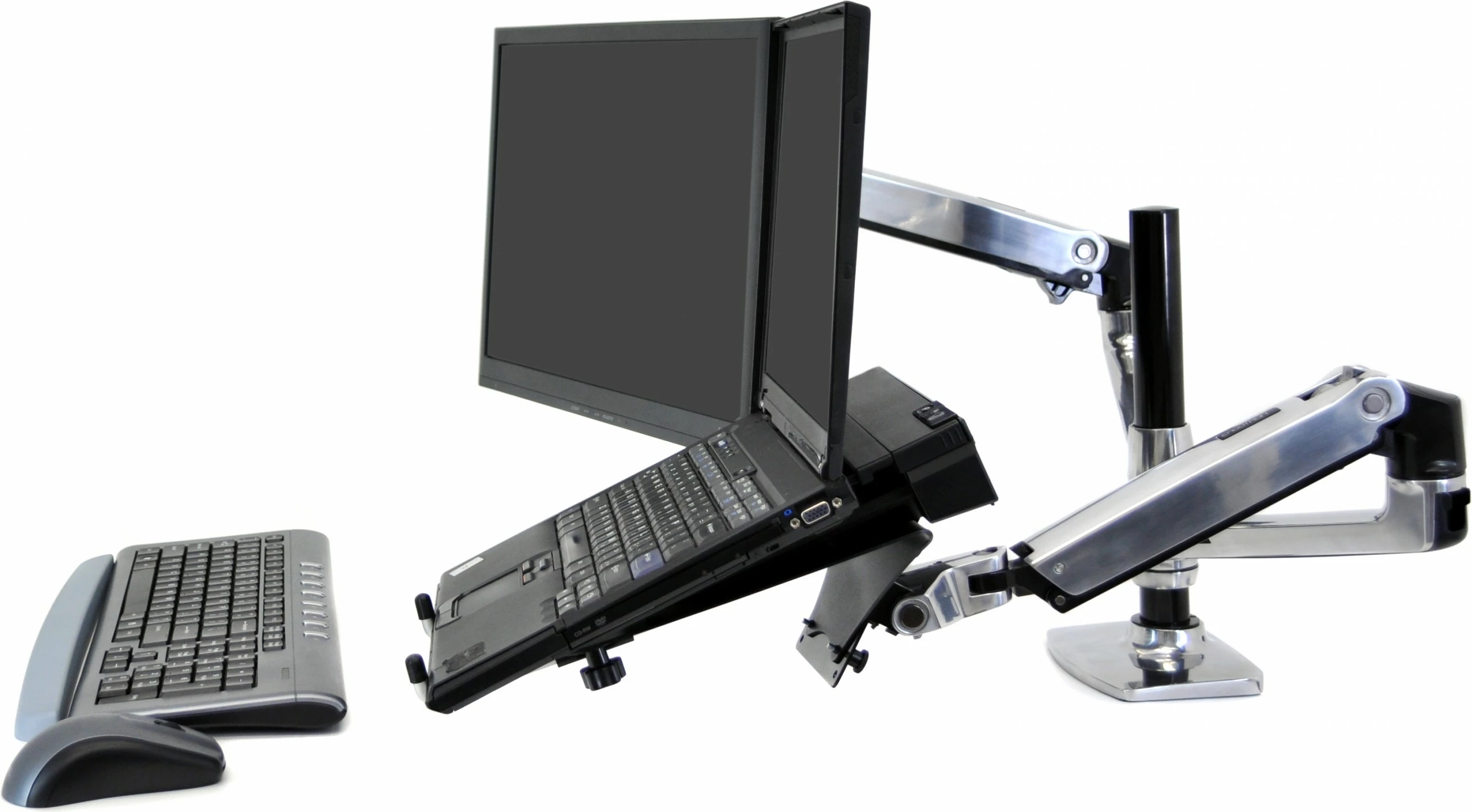 Krah monitori Ergotron LX Dual Stacking, 2 ekrane, 24 inch, rregullim lartësie, ngjyrë argjendtë