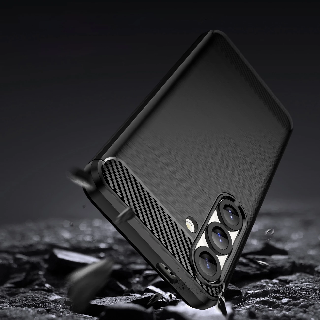 Mbështjellës Hurtel Carbon Case për Xiaomi Redmi Note 14 Pro+ 5G, TPU, i zi
