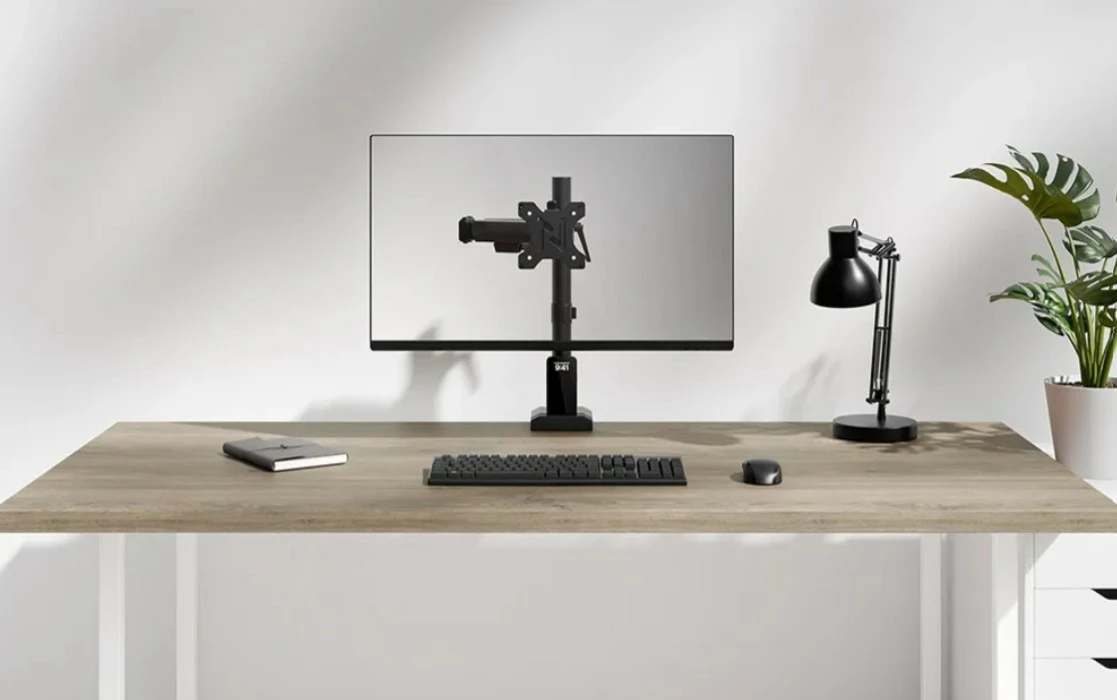 Krah monitori Neomounts DS60-600BL1, për tavolinë, Çelik, i zi