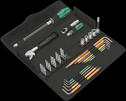 Set veglash Wera 05134013001, 35 pjesë, me çantë, e zezë/e gjelbër