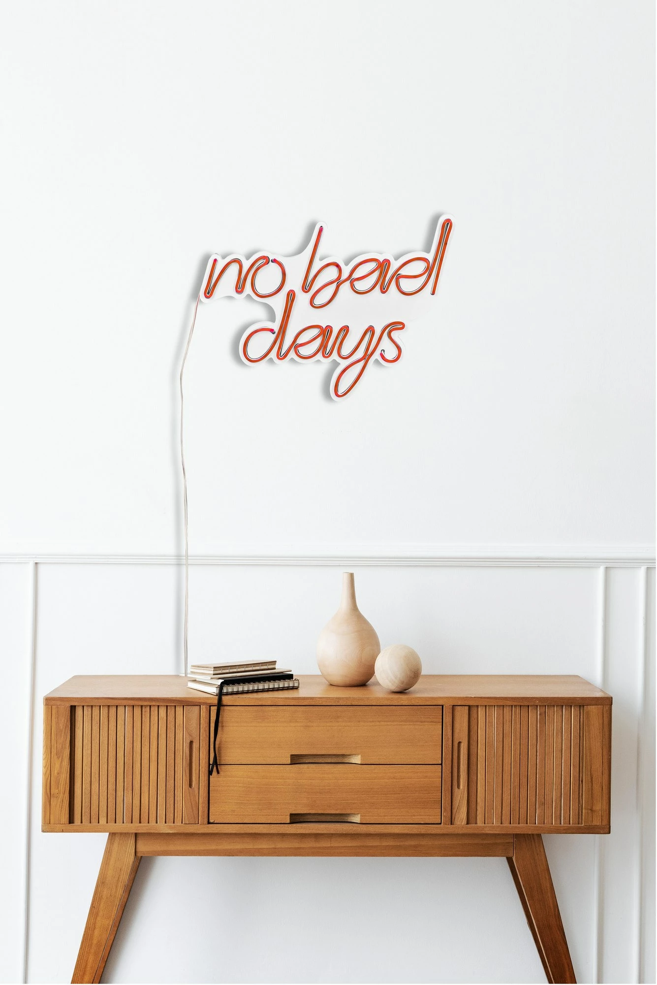 Dritë dekorative LED për mur, plastikë, 'no bad days', ngjyrë e kuqe