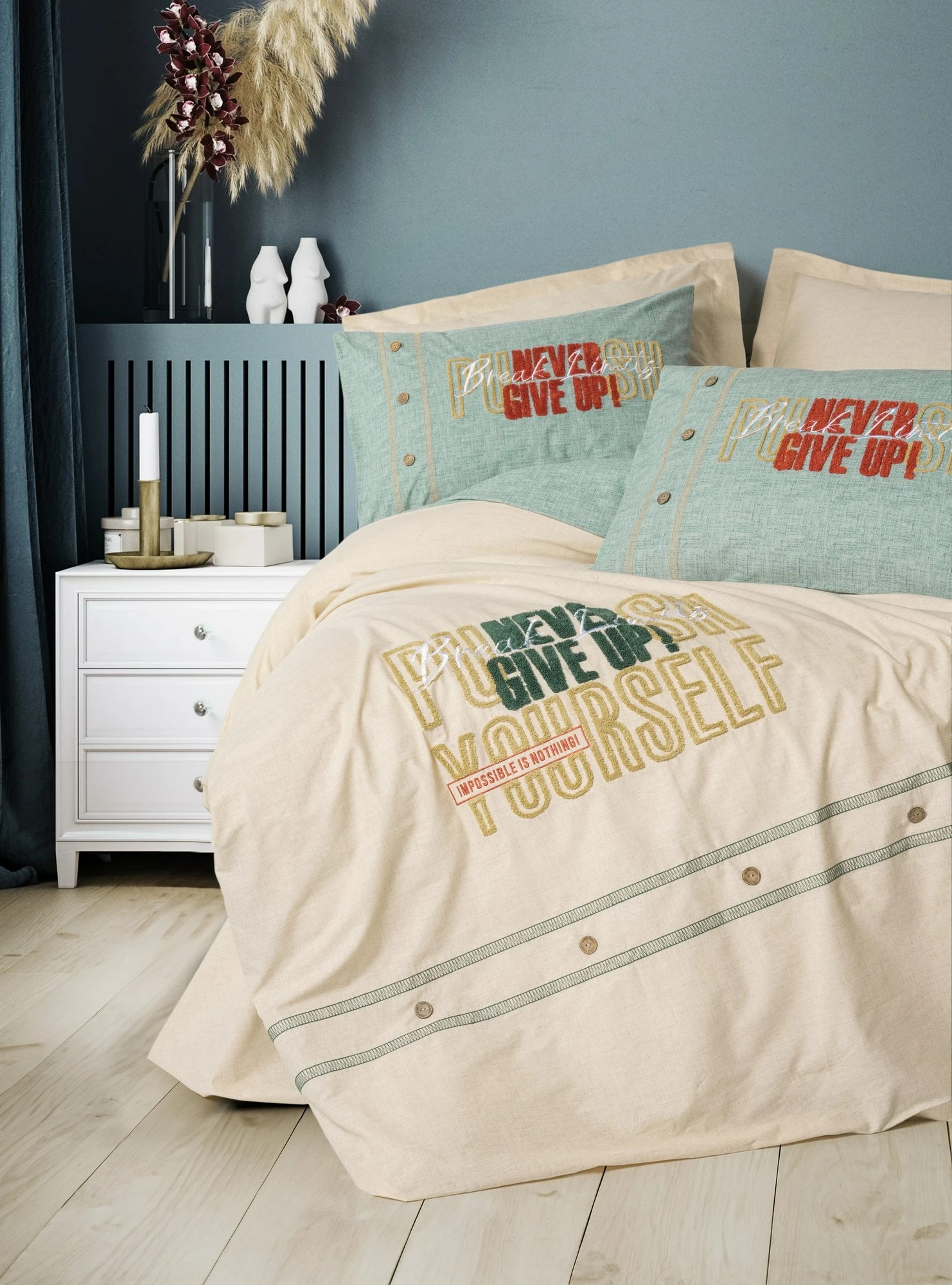 Set mbulesë për jorgan dopio, ngjyrë bezhë, L'Essentiel Linge de Maison, Forward