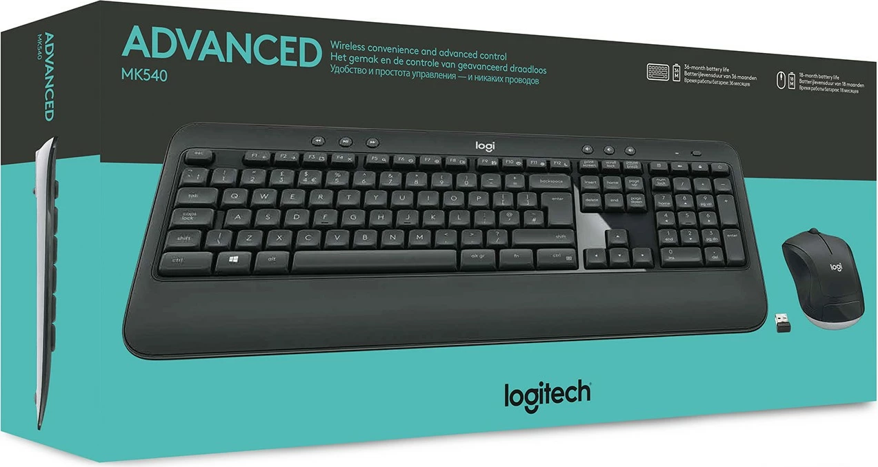 Set tastierë AZERTY Logitech MK540 wireless me maus, e zezë-bardhë