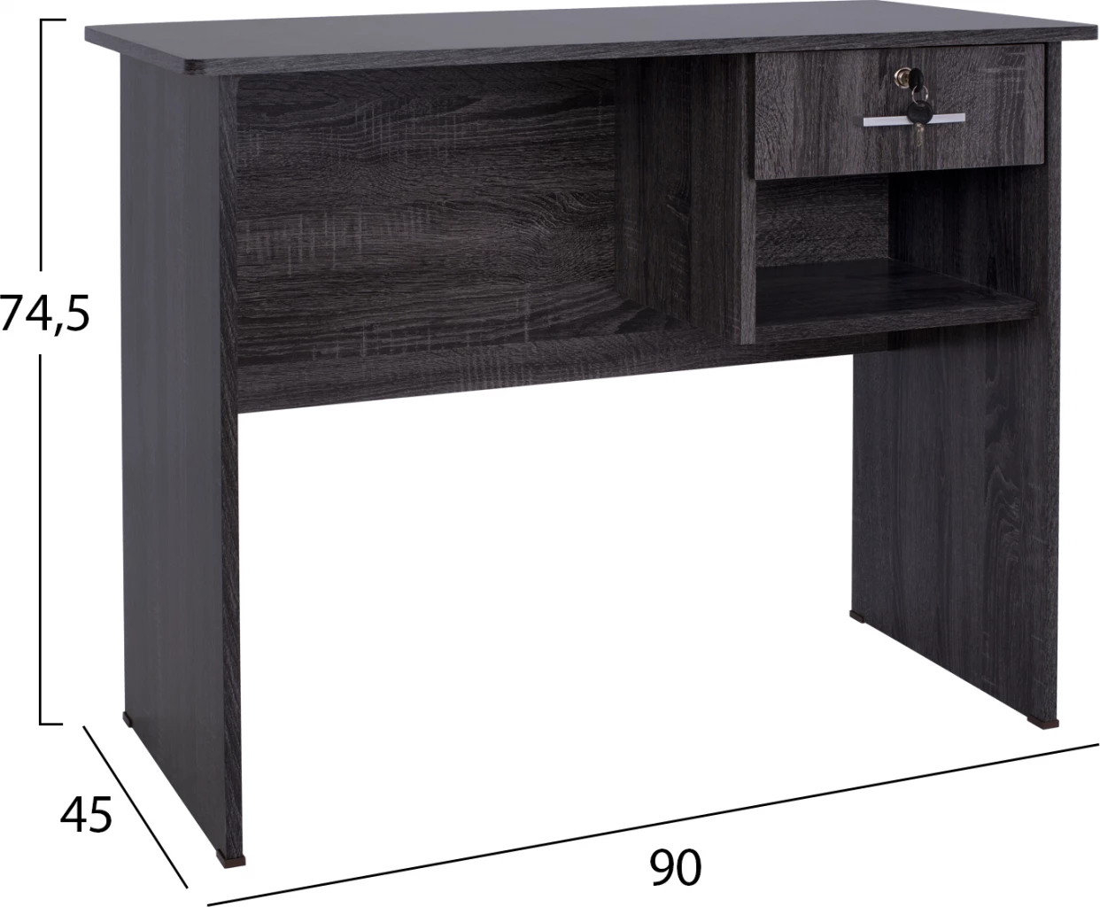Tavolinë me sirtar FH2283.01, hiri, 90x45x74.5