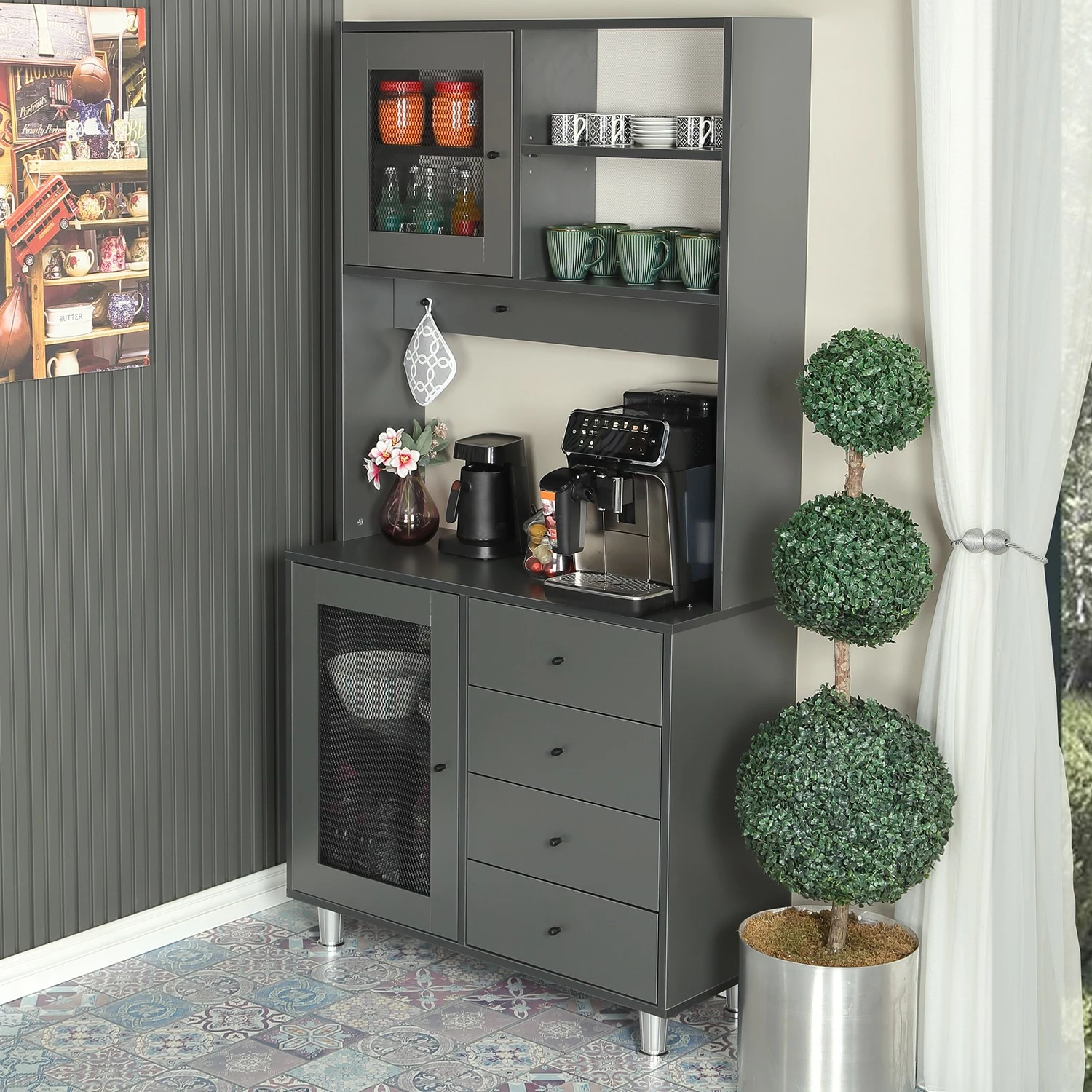 Dollap shumëpërdorimësh Hanah Home, Grano 96, antracit