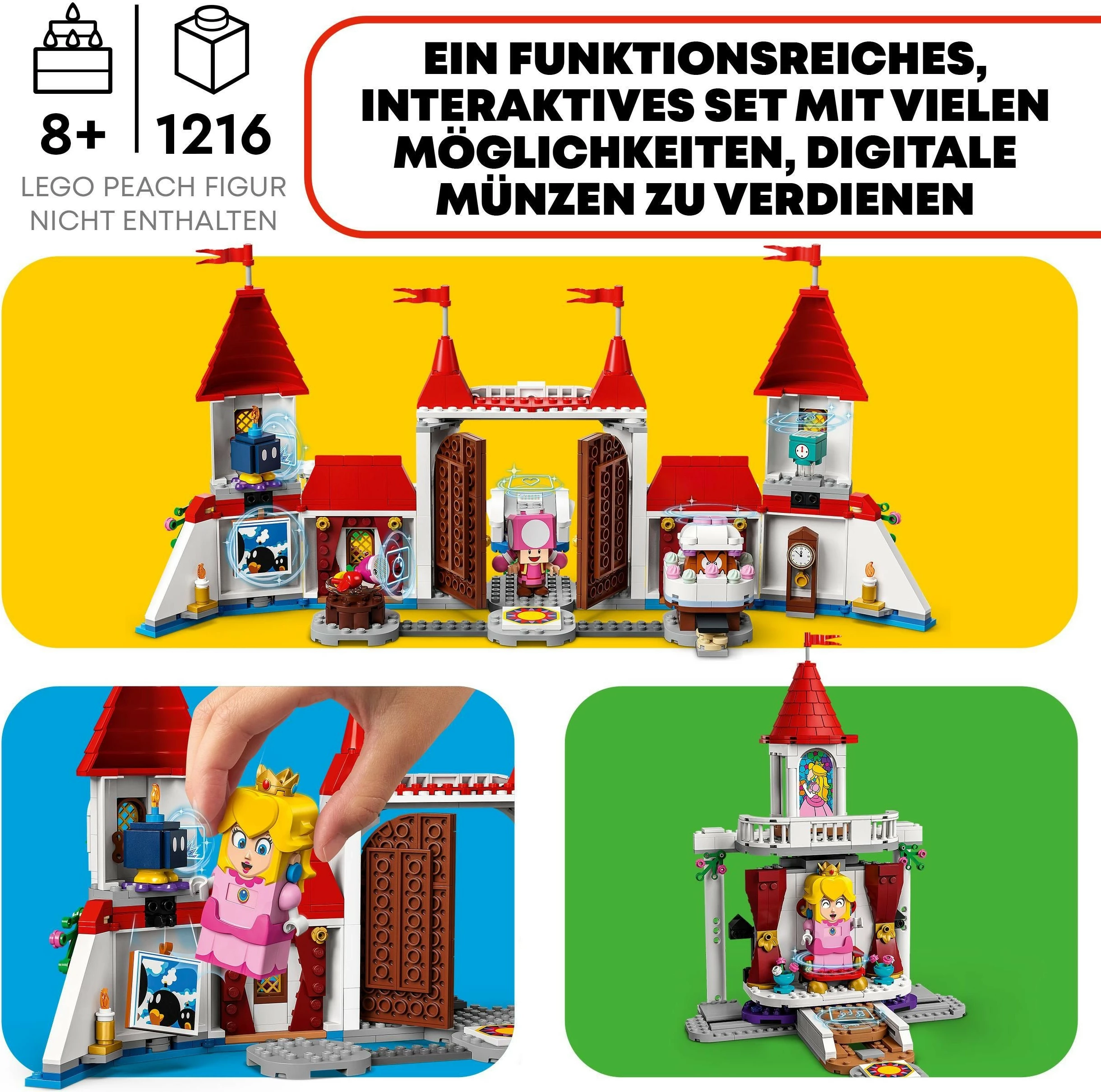 Set ndërtimi LEGO Super Mario Peach’s Castle, 1216 pjesë, shumëngjyrësh