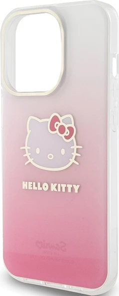Mbështjellës Hello Kitty IML Gradient Electrop Kitty Head për iPhone 15 Pro Max, rozë