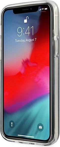Mbështjellës Guess GUHCP12LPCUGLSBL për iPhone 12 Pro Max 6.7", Glitter Gradient, Blu