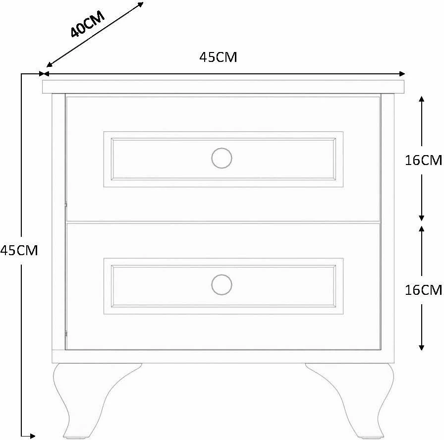 Komodinë nate Skye Decor, Rb-103, ngjyrë e bardhë mat