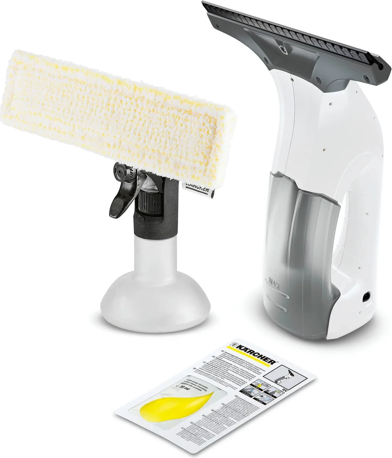 Pastrues dritaresh me vakum, Karcher, WV 1 Plus (1.633-608.0), grykë 250 mm, depo 100 ml, bateri 25 min, set me shishe sprej dhe leckë mikrofibre