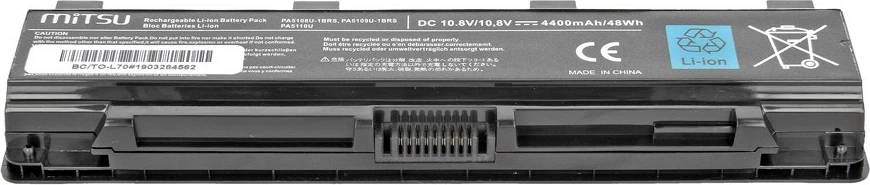 Bateri laptop Mitsu BC/TO-L70 për Toshiba C50, C55, C70, L70, 4400 mAh, 6 qeliza