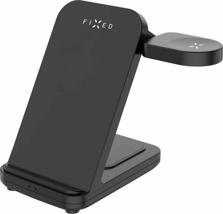 Stacion karikimi pa kabllo Fixed Powerstation FIXPOS-SA-BK 3-në-1 15W USB-C, i zi, set me kabllo