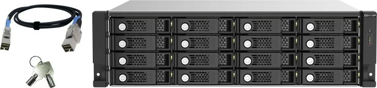Kasë serveri QNAP TL-R1620SEP-RP, 16-bay, rackmount 3U, SAS 12Gbps, JBOD, e zezë
