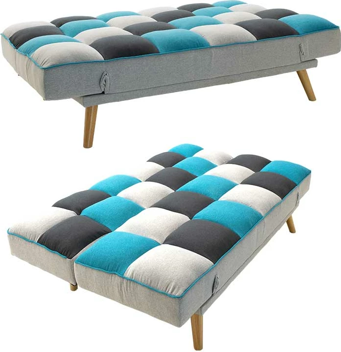 Divan treshe Andy, shtrat, material shumëngjyrësh, 177x91x86cm