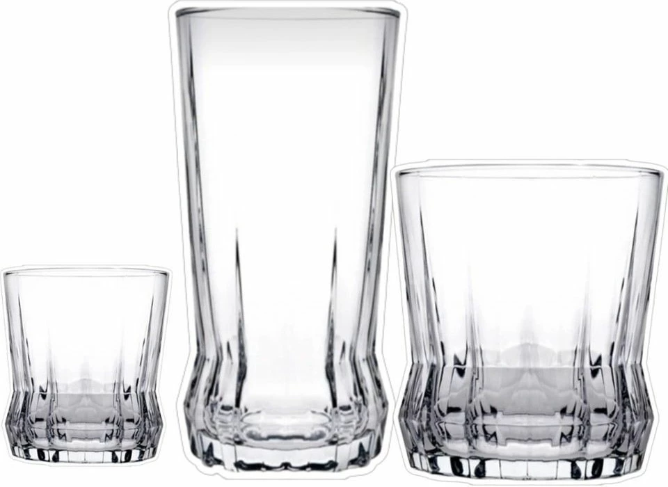 Set gotash prej qelqi (18 copë), Hermia Concept, Gaia 18