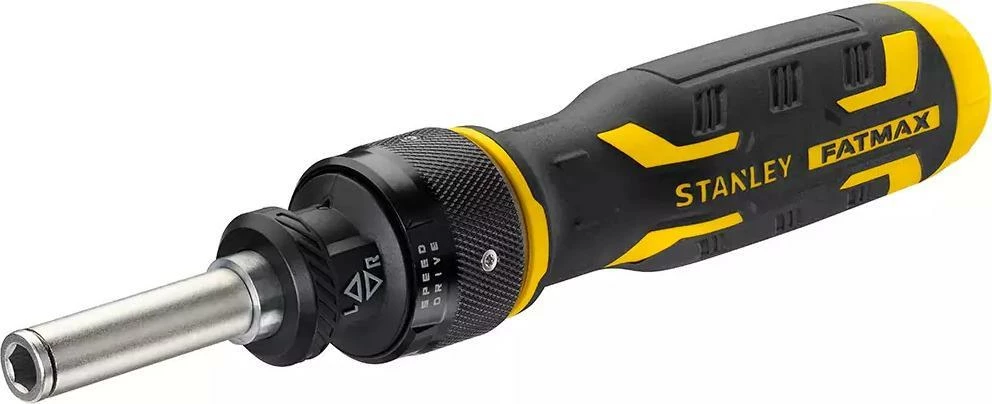 Kaçavidë ratchet Stanley FATMAX SPEEDDRIVE SFMHT62692-0, me magazinë të brendshme bitash, set me bitë dy-anëshe, zezë/verdhë