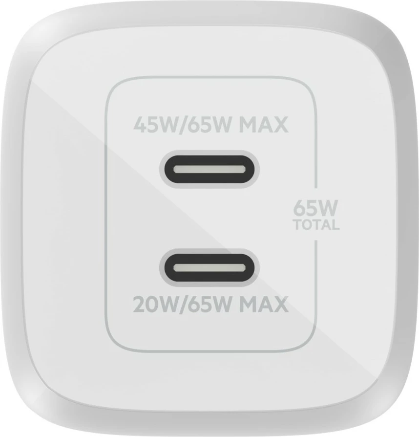 Karikues Belkin WCH013vfWH, 65W, 2x USB Type-C, i bardhë