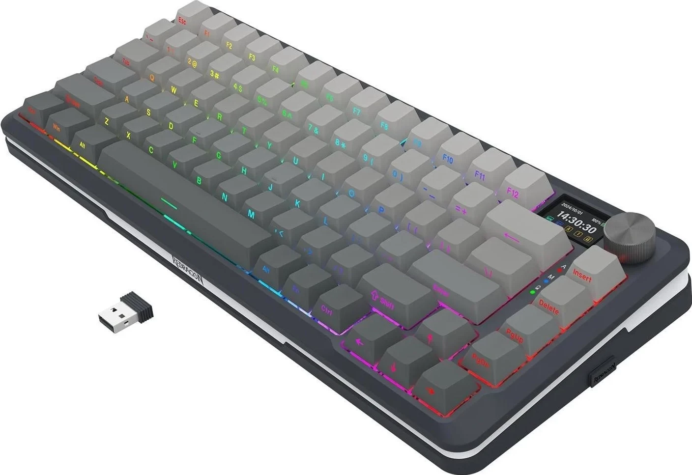 Tastierë Redragon K708GG-RGB-PRO Flekact, RGB, mekanike, gri