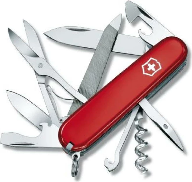 Thikë xhepi shumëfunksionale, Victorinox, Mountaineer (1.3743), 18 funksione, 91 mm, e kuqe