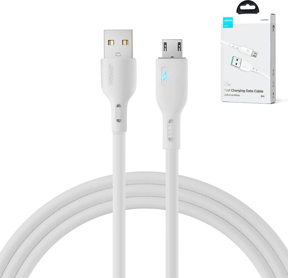 Kabllo Joyroom Premium Series A13, USB-A në micro USB, 2m, 2.4A, Bardhë