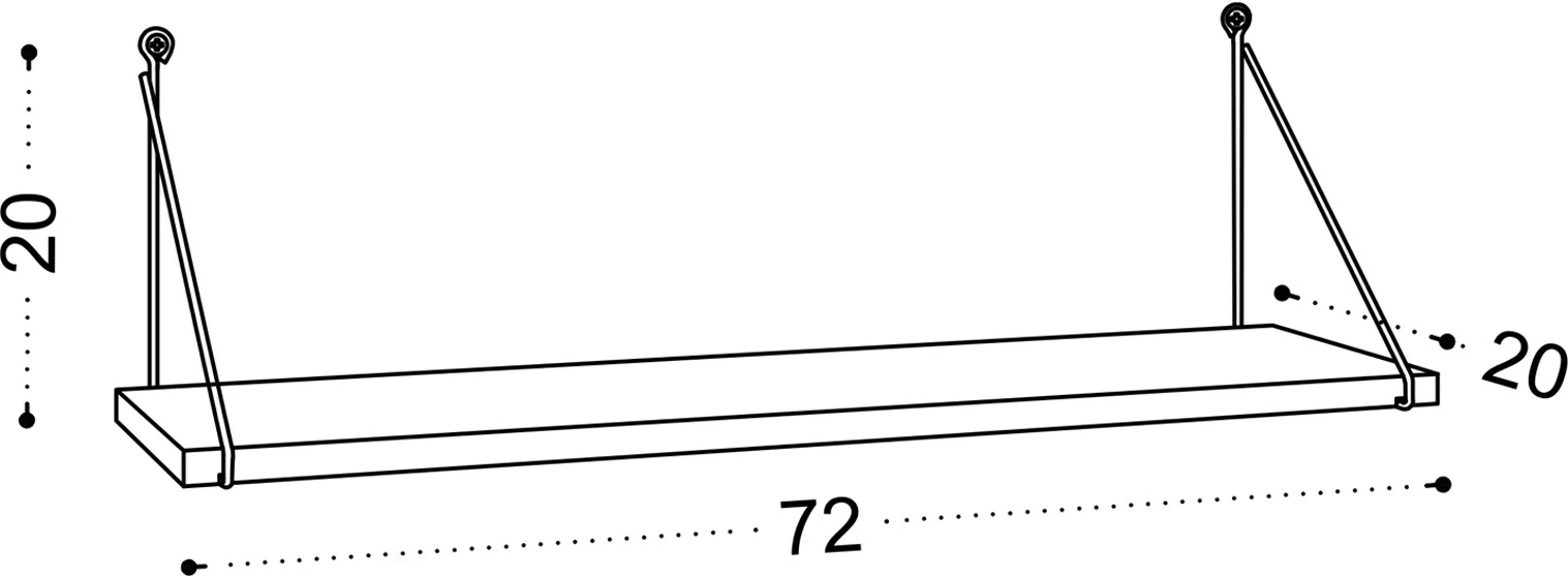 Raft muri Armoni, ngjyrë lisi, Hanah Home