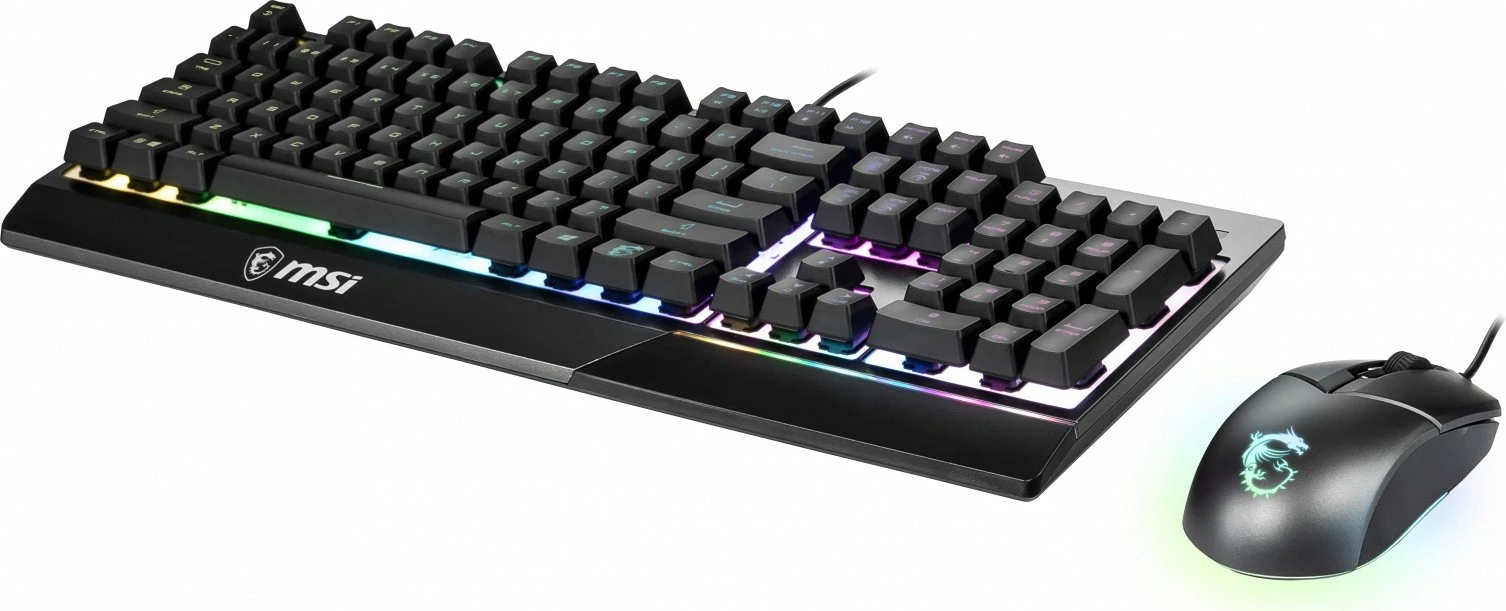 Kasë tastierë MSI Vigor GK30 me maus Clutch GM11, RGB, me kabllo, e zezë, set